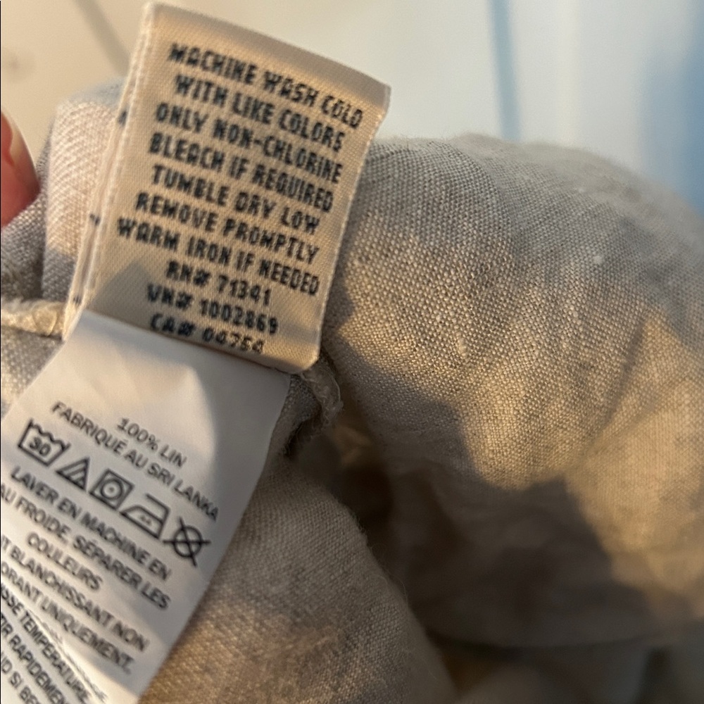 L.L. BEAN Women’s Pants Cream 16 100% Linen Wide Leg Resort Travel Preppy Artsy - Picture 11 of 11
